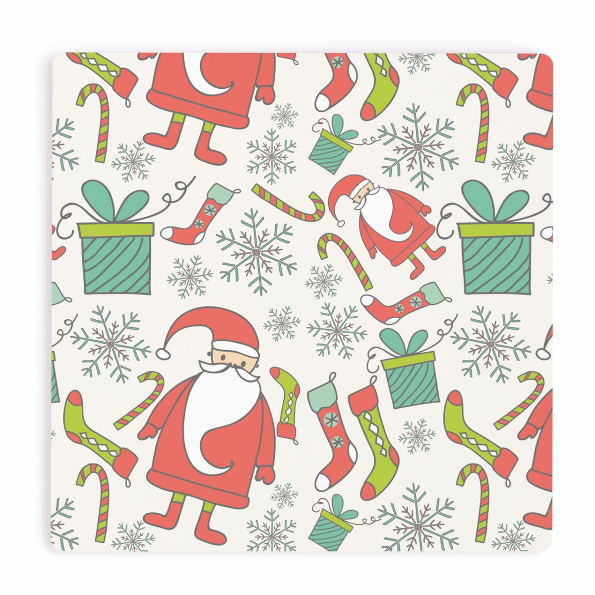 COA2108 4 x 4 in. Santa Coaster