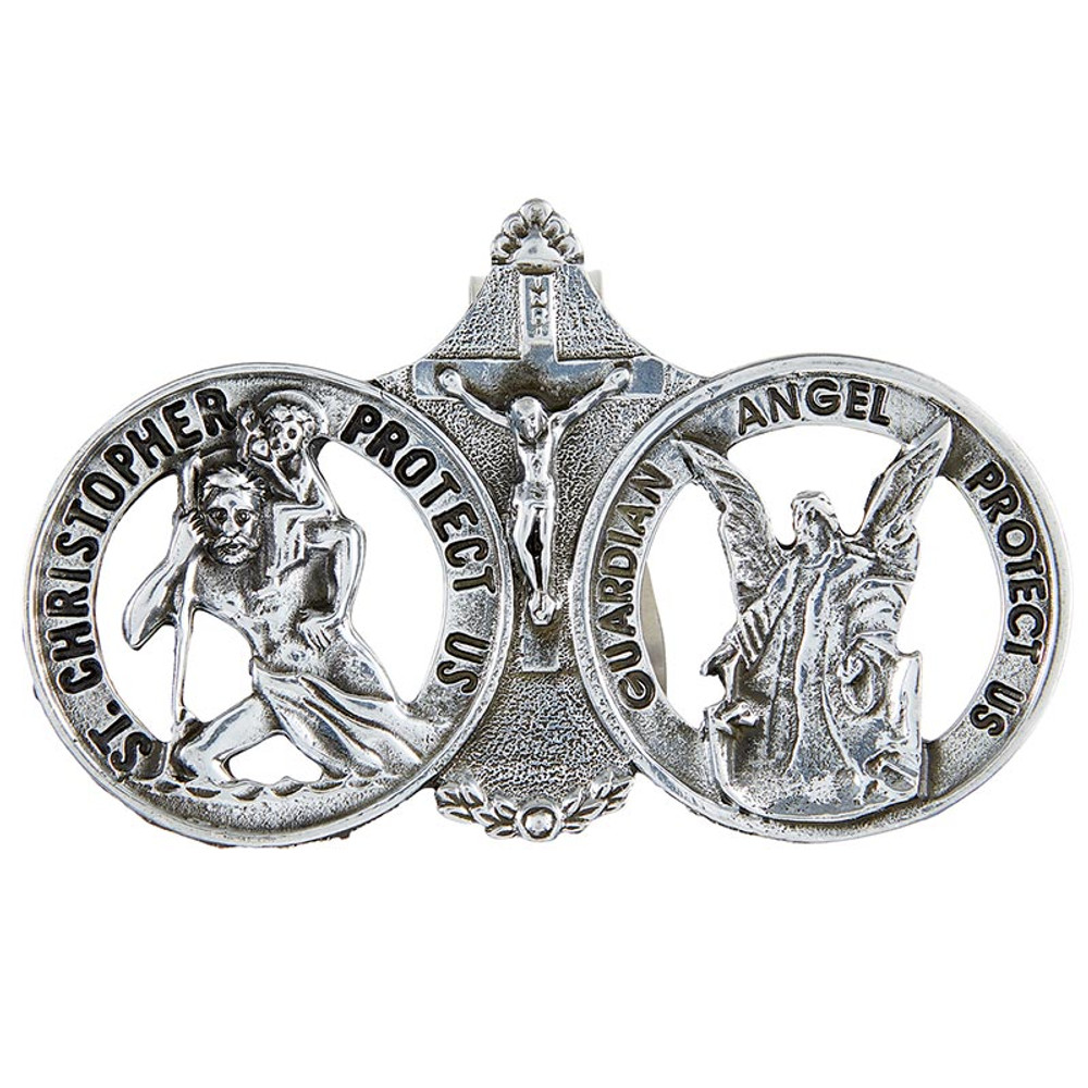 BK-12636 Saint Christopher & Guardian Angel Visor Clips