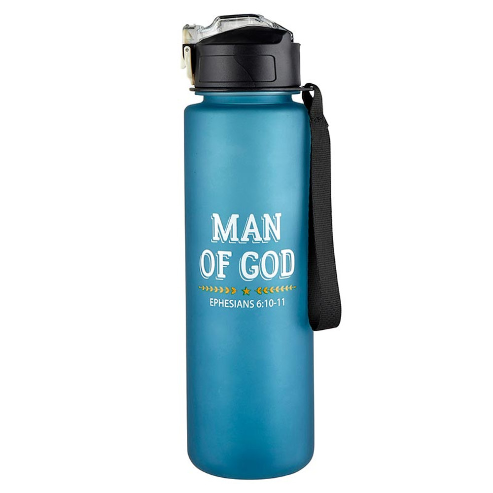 Picture of Christian Brands P5607 Water Bottle with Straw Set - Man of God, Pack of 4