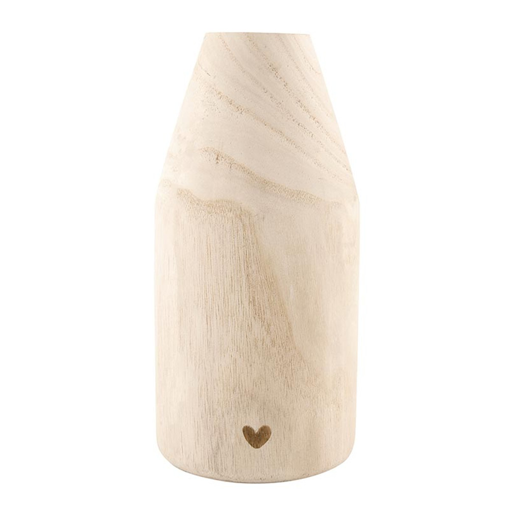 Picture of Christian Brands R0021 Paulownia Wood Vase - Heart