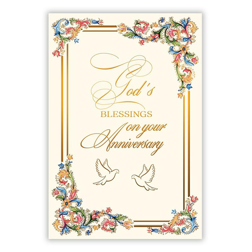 R2041 Florentine Gods Blessings Anniversary Card