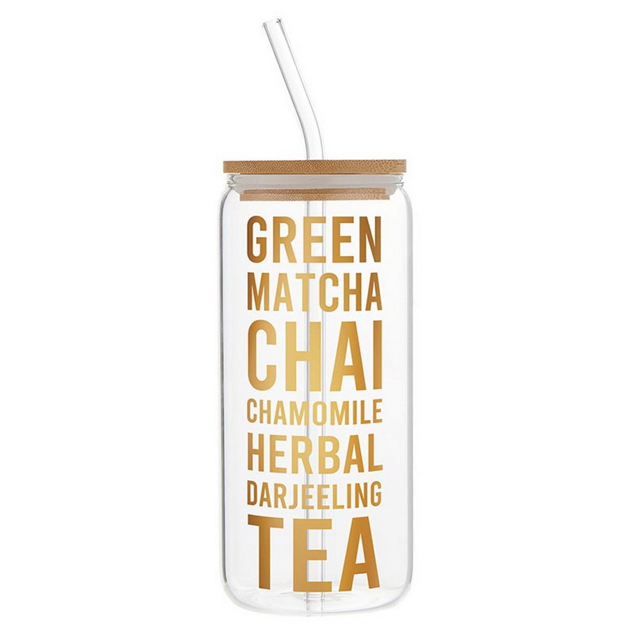 Picture of Christian Brands R0215 20 oz Sipping Pretty Glass Cold Brew Tumbler - Tea