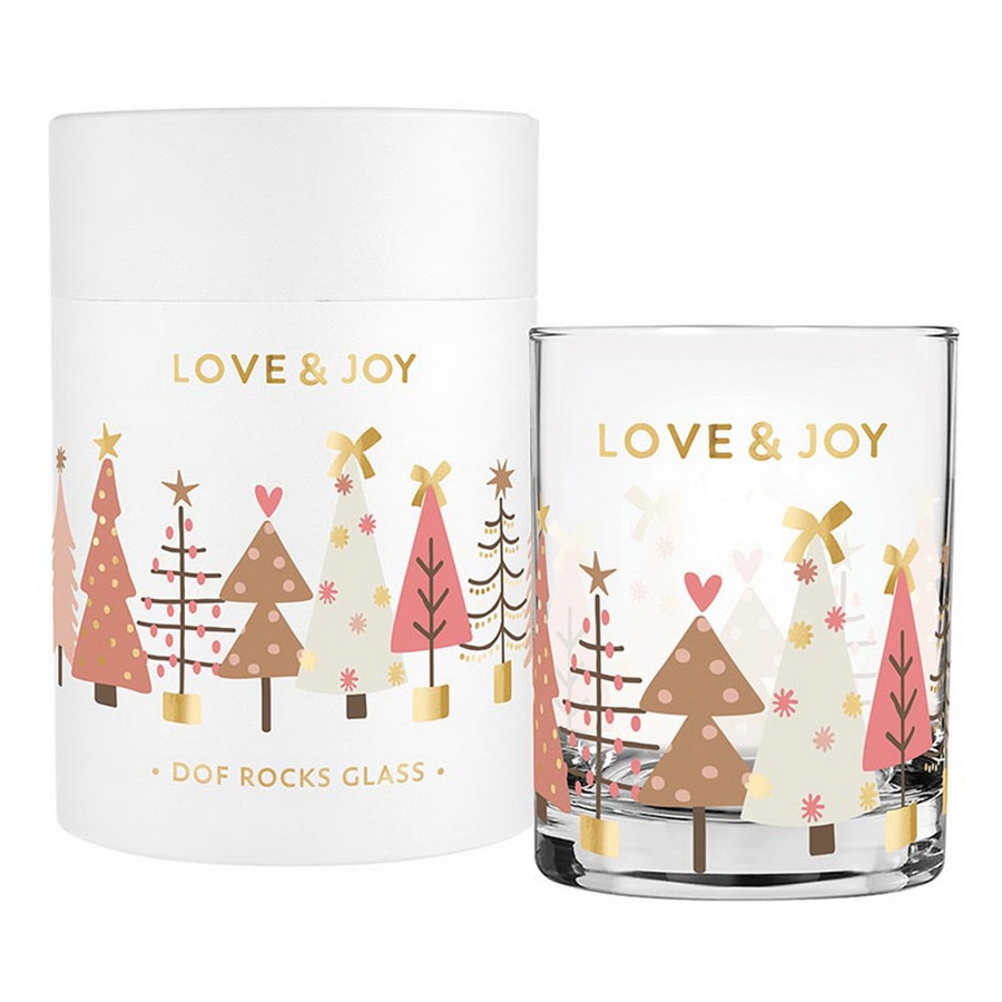 Picture of Christian Brands R0265 Holiday DOF Rocks Glass - Love & Joy