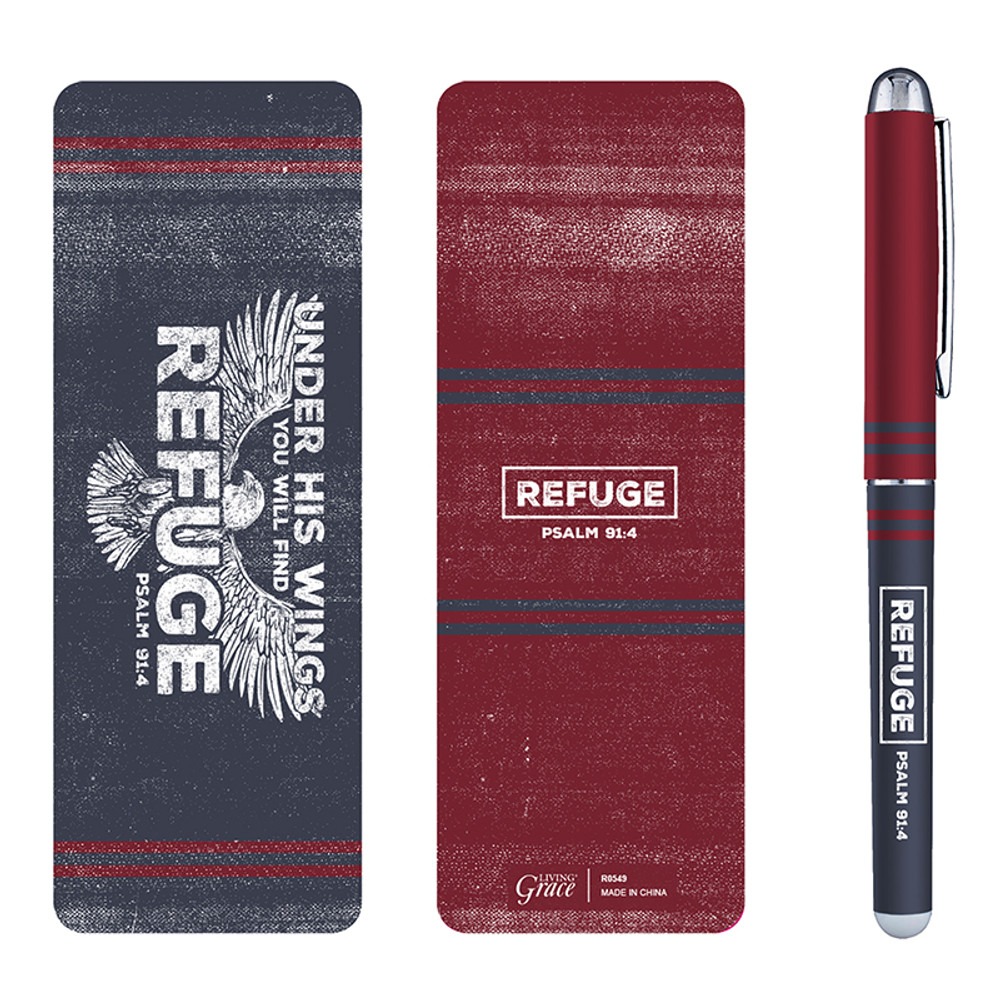 R0549 Under His Wings Pen & Bookmark Set, Pack of 12