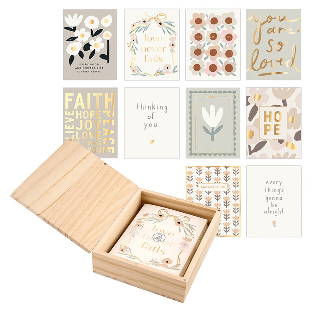 R1554 Greeting Card Set with Wood Box - Inspirational