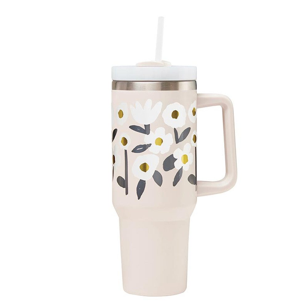 Picture of Christian Brands R0890 40 oz Travel Tumbler - White Flowers