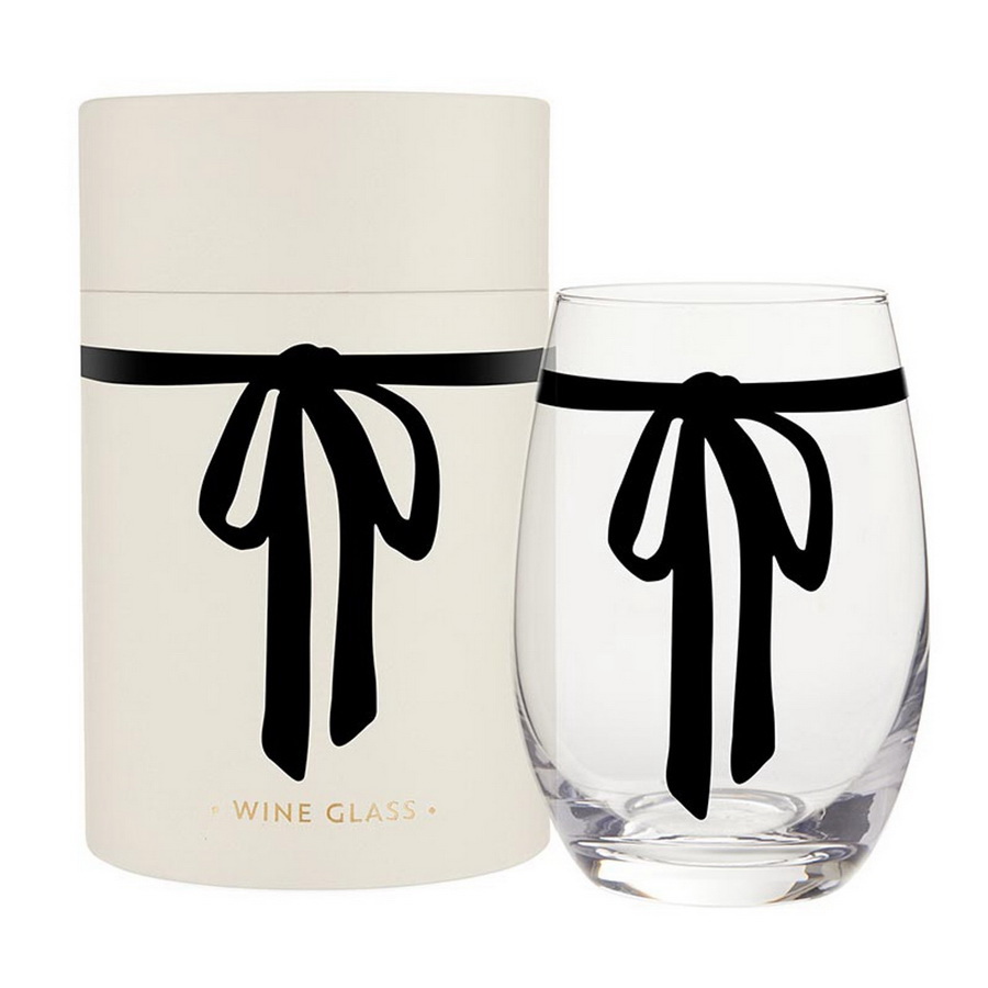 Picture of Christian Brands R0151 Table Sugar Stemless Wine Glass - Black Bow