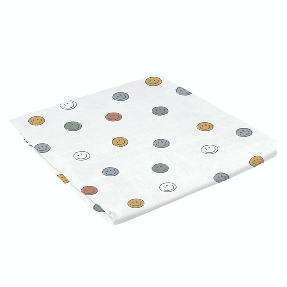 R1468 Stephan Baby Swaddle Blanket - Smiley Faces