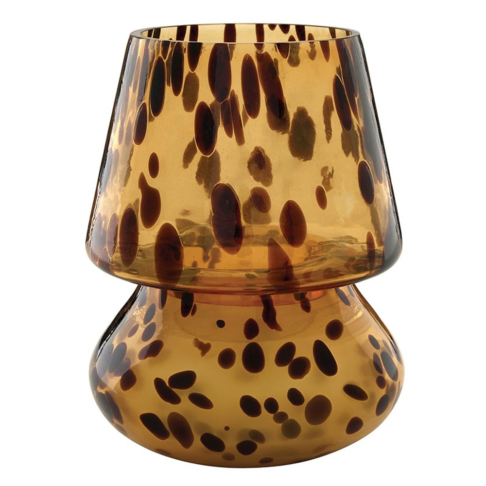 FMR190 Tortoiseshell Candle with Lid - Leather & Leaves