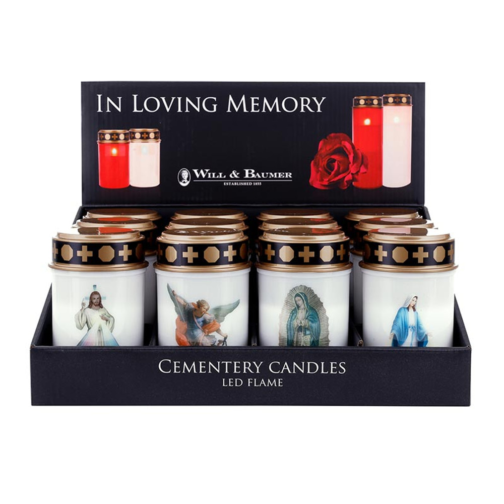 R2302 5 in. Saints Cemetery LED Candle Light, Pack of 12