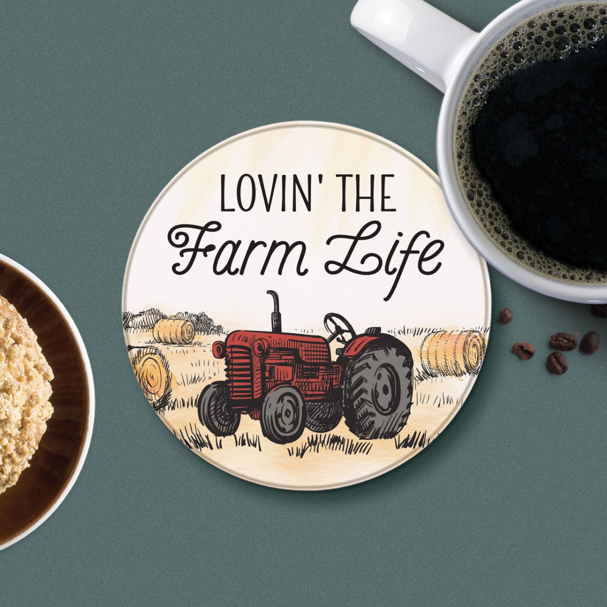 Picture of Christian Brands COC0137 4 in. Loving the Farm Round Coaster