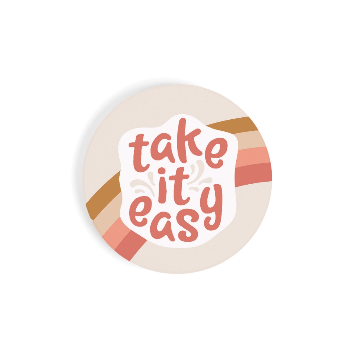CSTS0890 2.75 in. Take It Easy Ceramic Car Coaster
