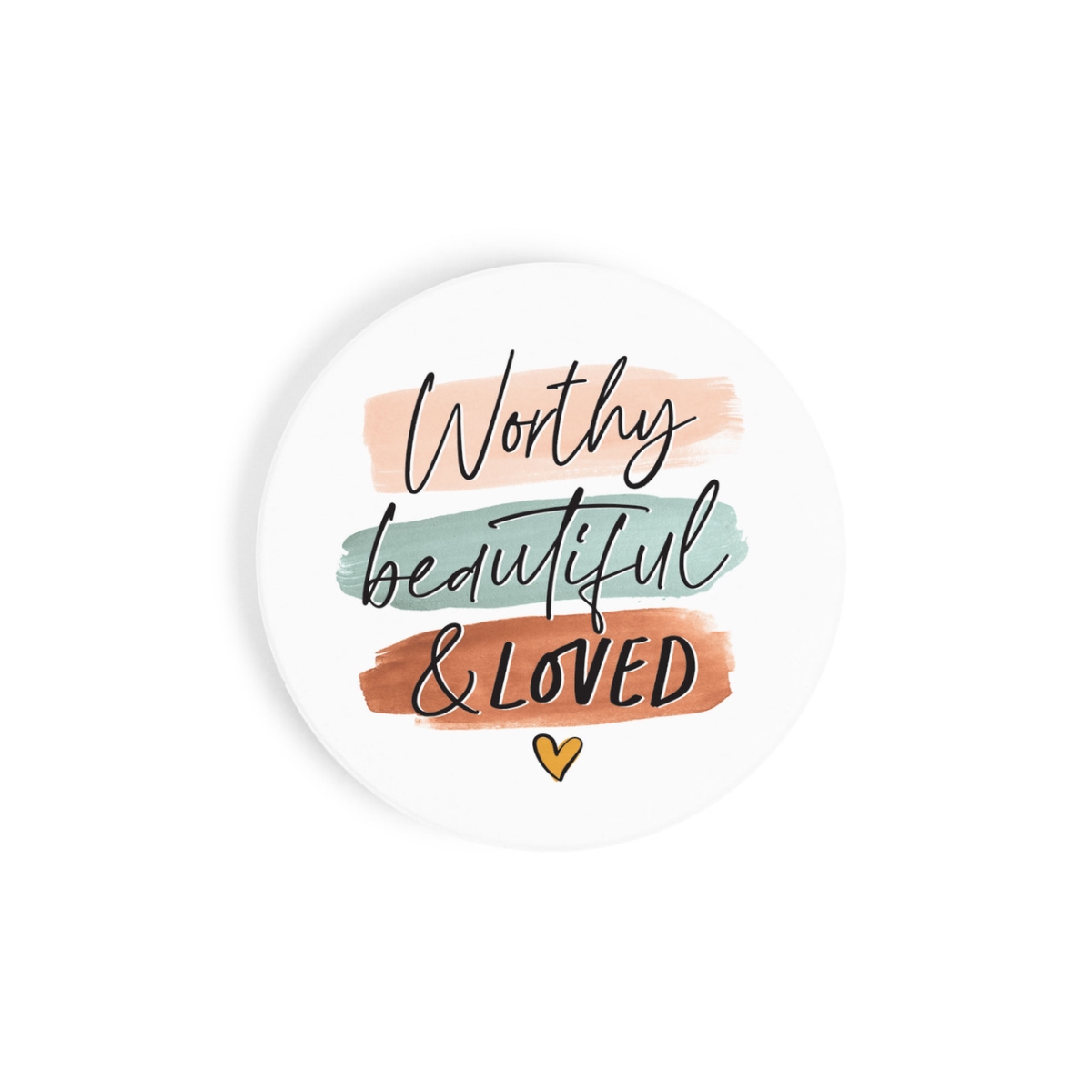 Picture of Christian Brands CSTS0925 2.75 in. Worthy Beautiful & Loved Ceramic Car Coaster