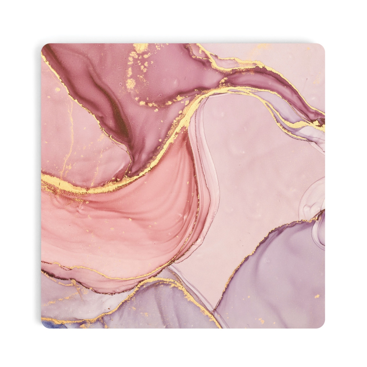 COA1973 4 x 4 in. Pink Geode Ceramic Coaster