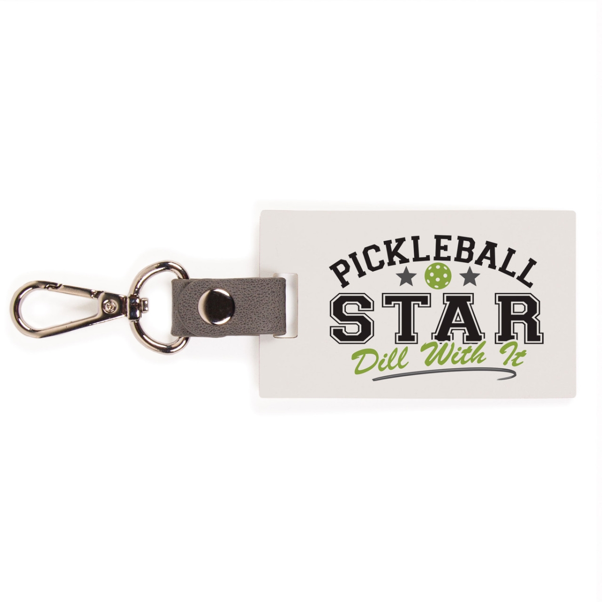 LKC0237 2 x 3.5 in. Wooden Pickleball Star Keychain
