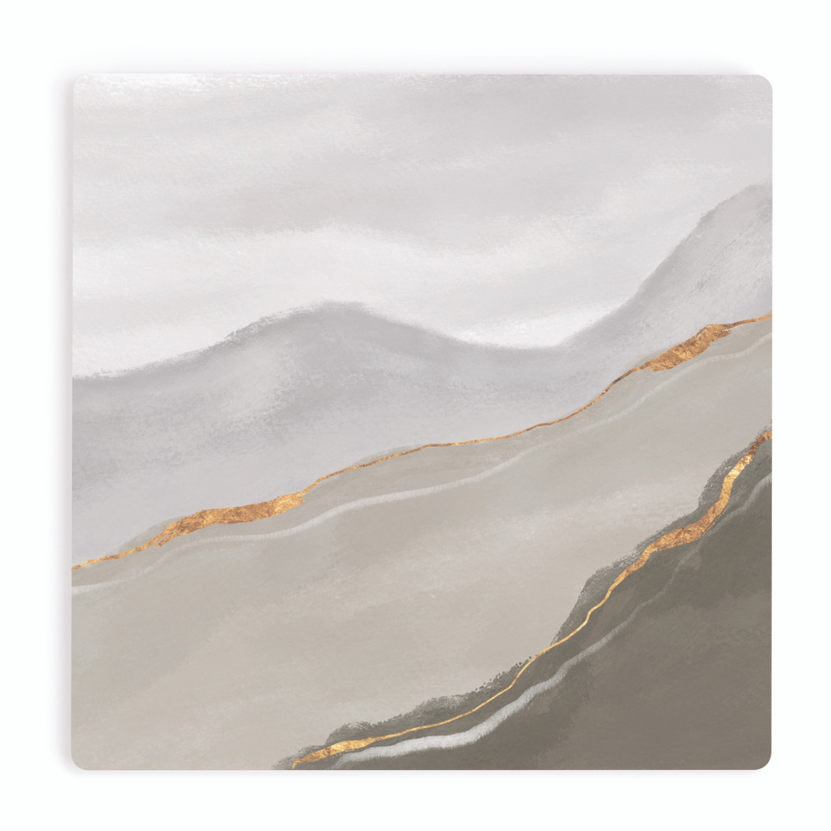 COA2052 4 x 4 in. Gray Marble Ceramic Coaster