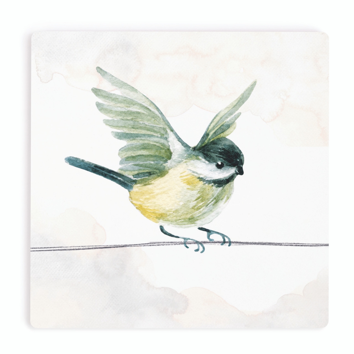 COA2071 4 x 4 in. Chickadee Ceramic Coaster
