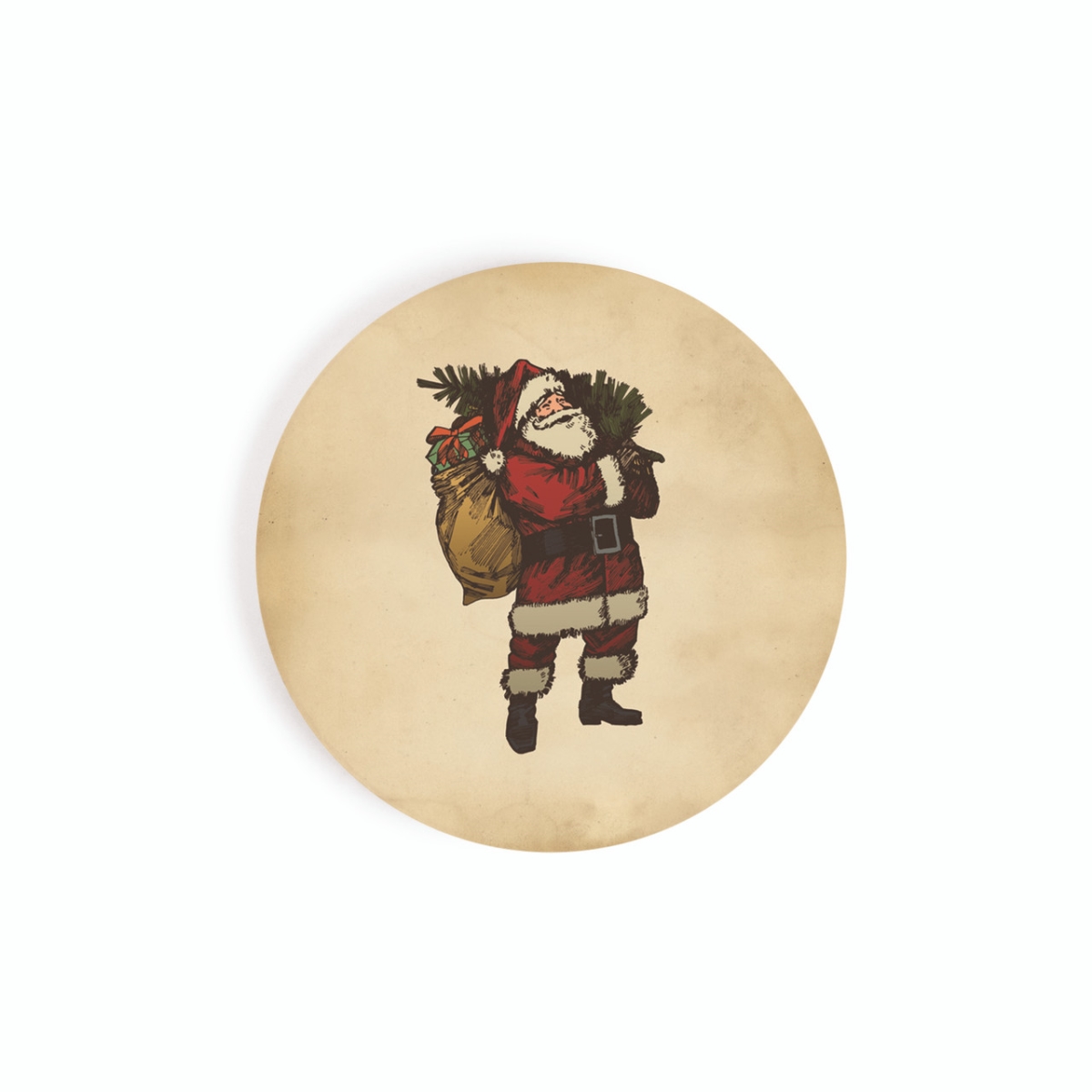 CSTS1072 2.75 in. Vintage Santa Car Coaster
