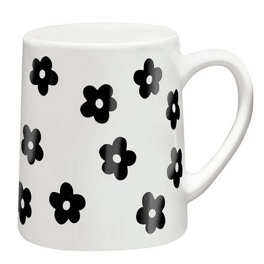 Picture of Christian Brands R0248 Sipping Pretty Artisan Tapered Mug - Black Flower