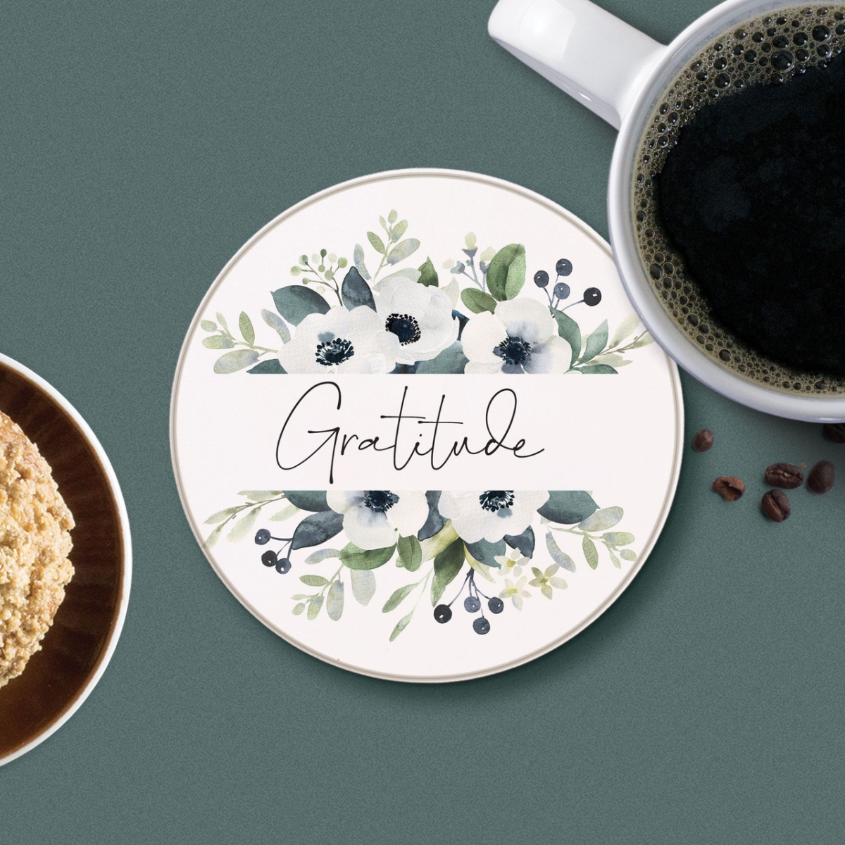COC0017 4 in. Gratitude Round Coaster