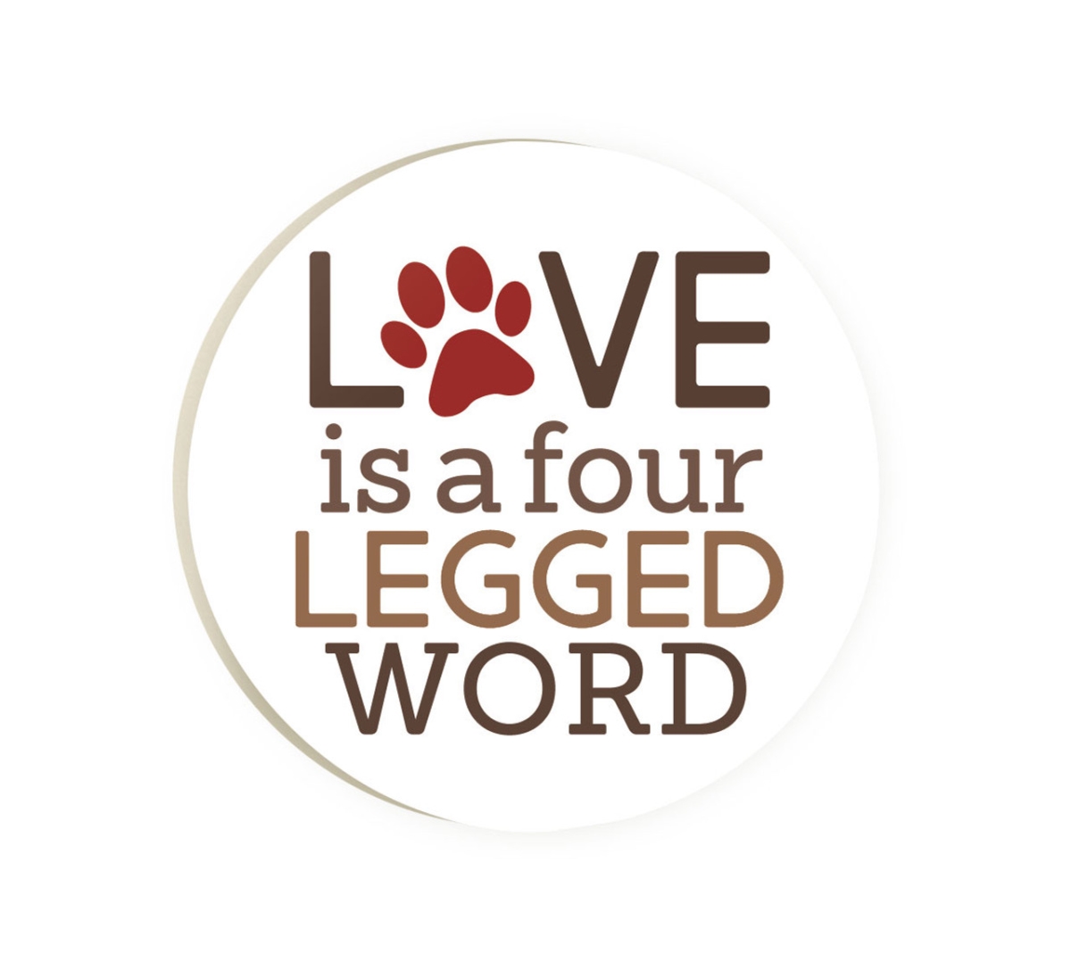 Picture of Christian Brands CSTS0606 2.75 in. Love is A Four Legged Word Ceramic Car Coaster