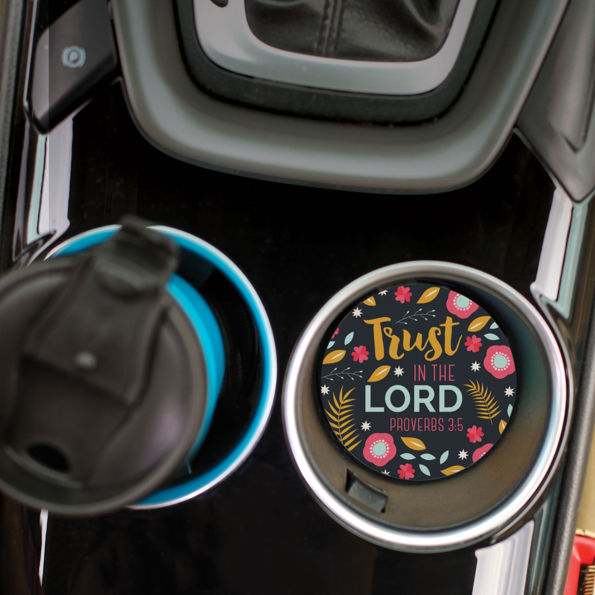 CSTS0652 2.75 in. Trust in the Lord Ceramic Car Coaster