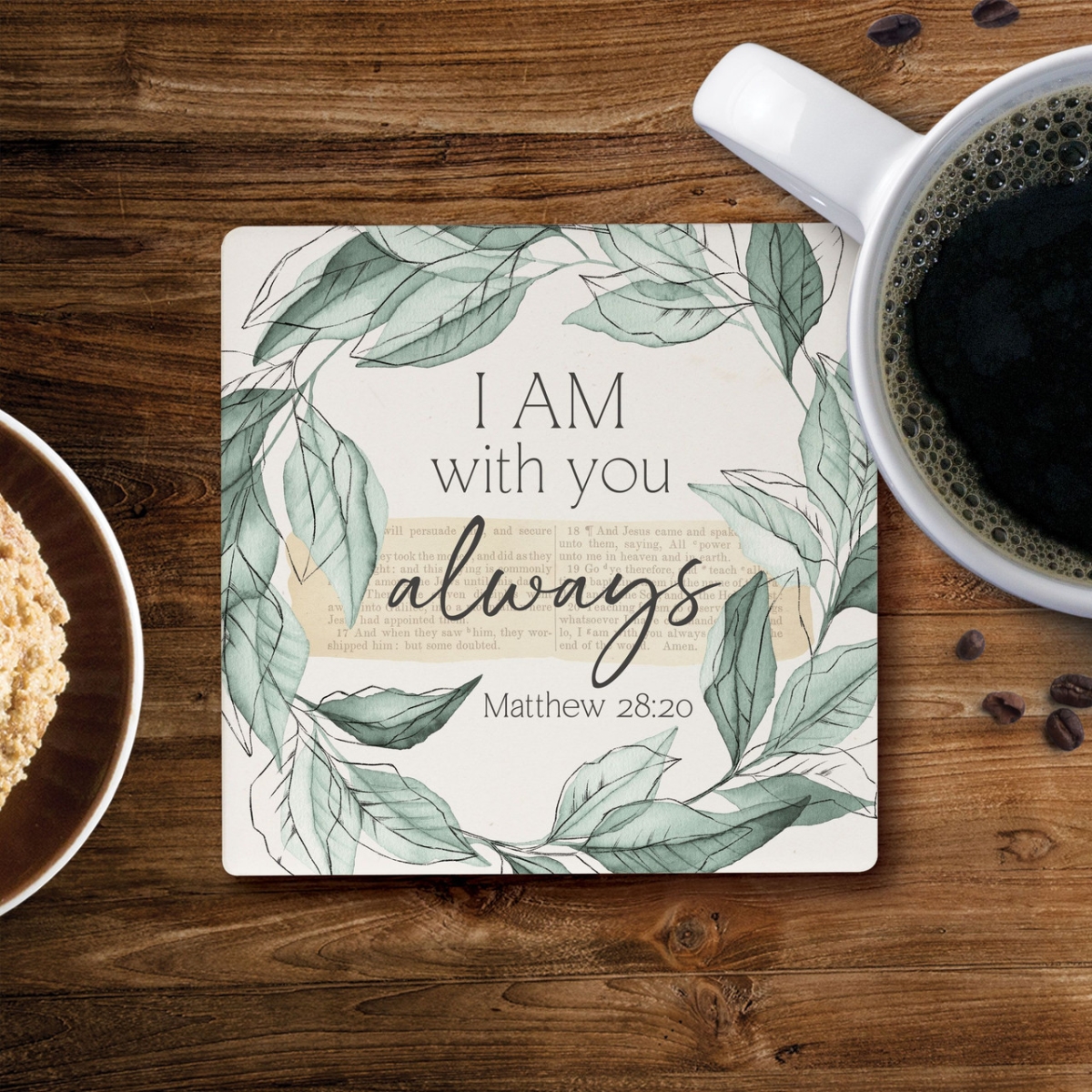 COA1836 4 x 4 in. I Am with You Always Ceramic Coaster