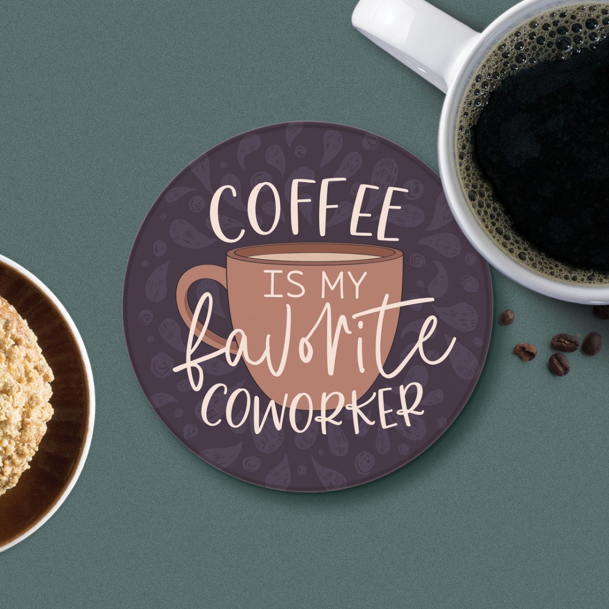 Picture of Christian Brands COC0130 4 in. Coffee is My Favorite Coworker Round Coaster