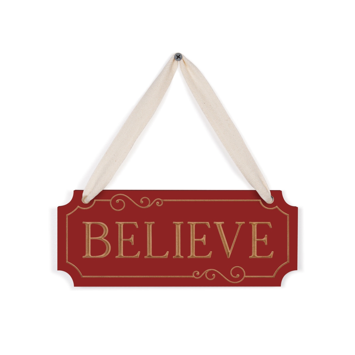 SAH0073 10 x 4 in. Believe Hanging Sign