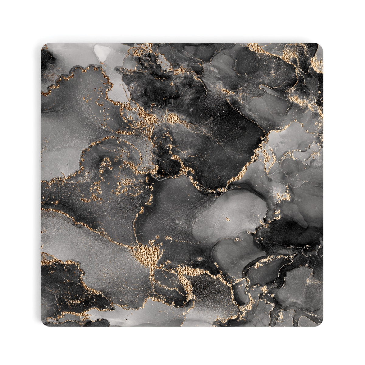 COA1972 4 x 4 in. Black Geode Ceramic Coaster