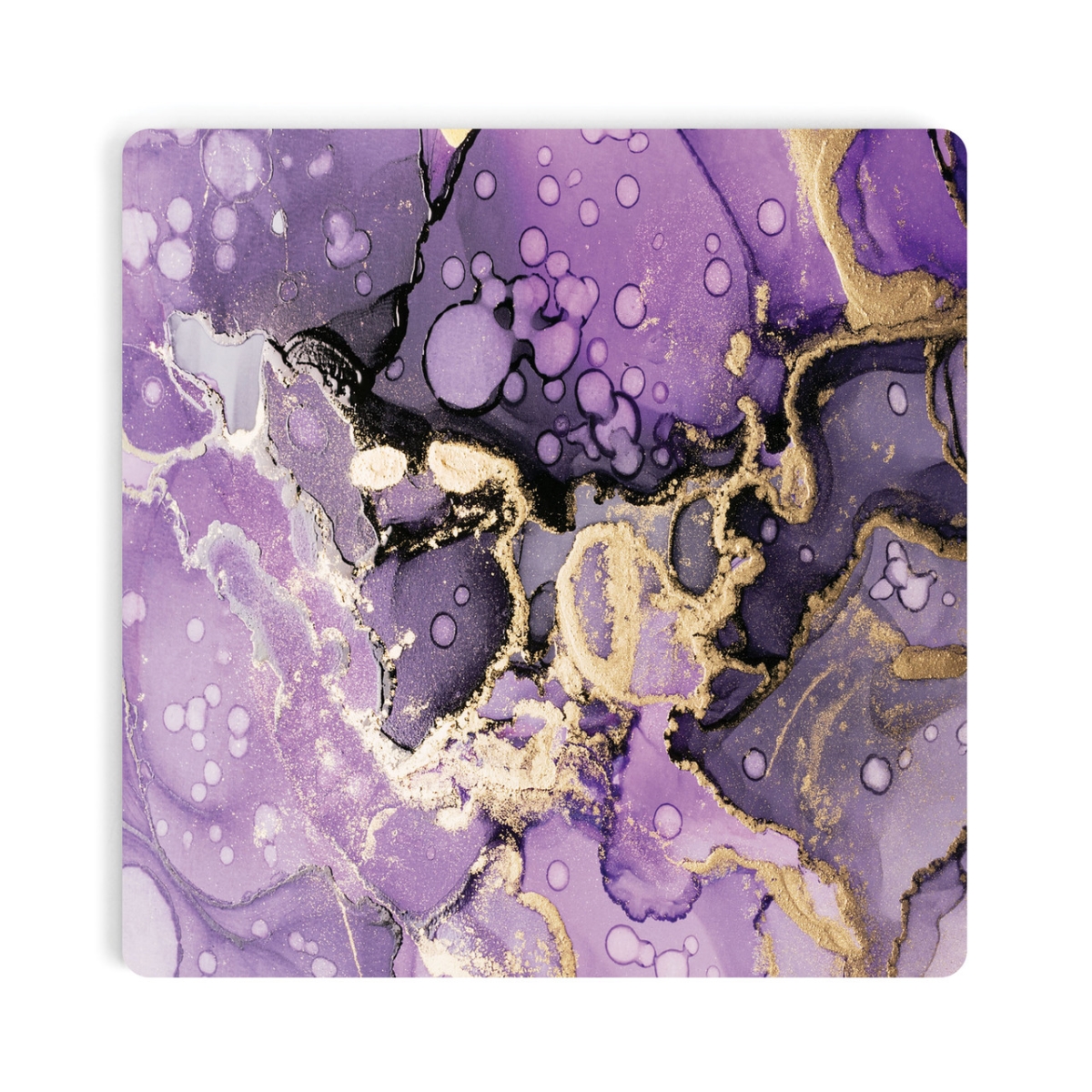 COA1982 4 x 4 in. Purple Geode Ceramic Coaster