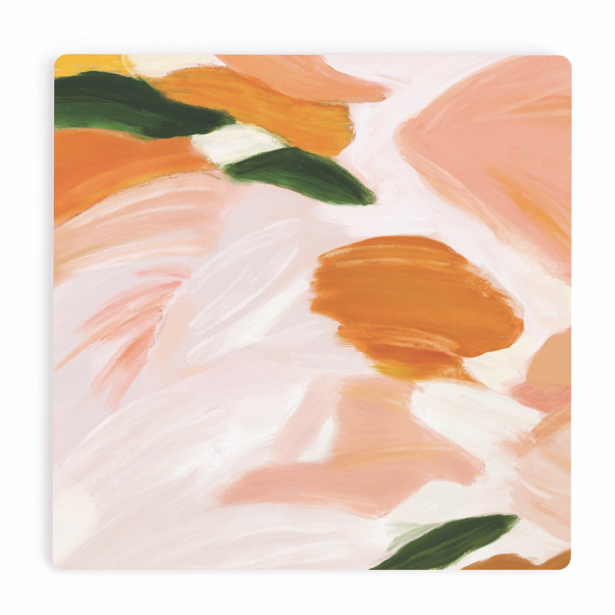 COA2054 4 x 4 in. Orange Brushstroke Ceramic Coaster