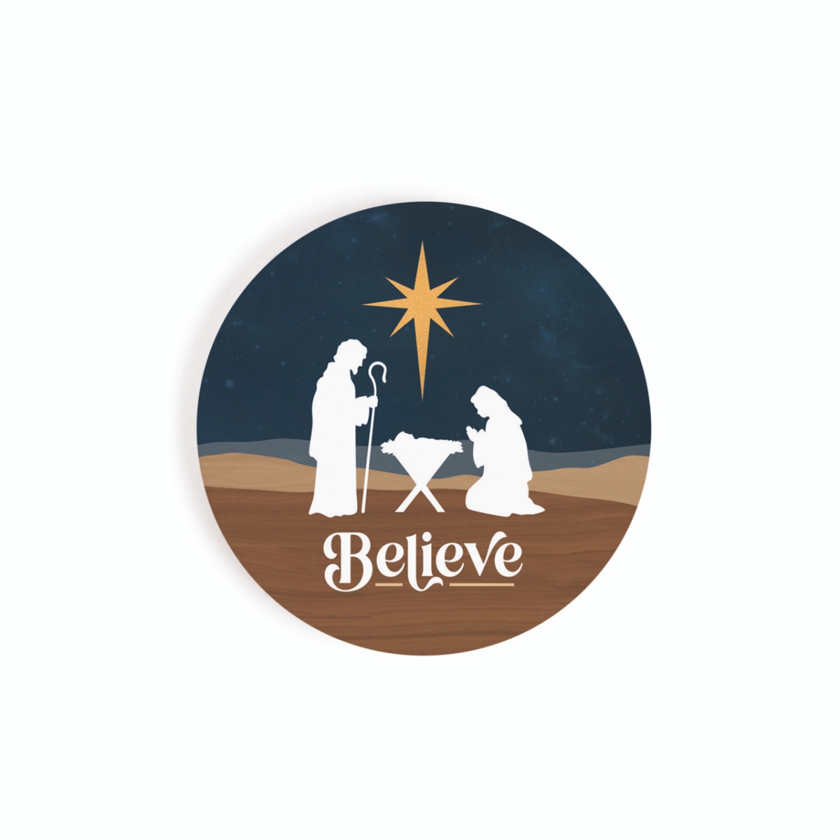 CSTS1073 2.75 in. Believe Car Coaster