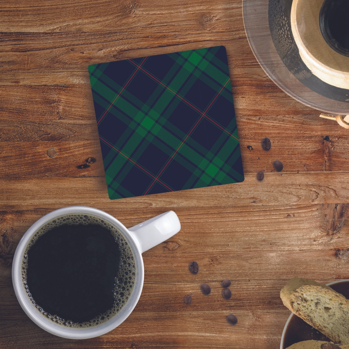 Picture of Christian Brands COA2095 4 x 4 in. Red & Green Plaid Christmas Coaster