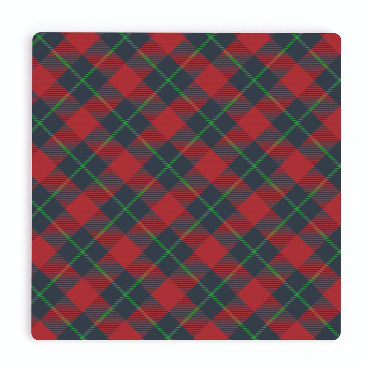 COA2096 4 x 4 in. Buffalo Check Christmas Coaster