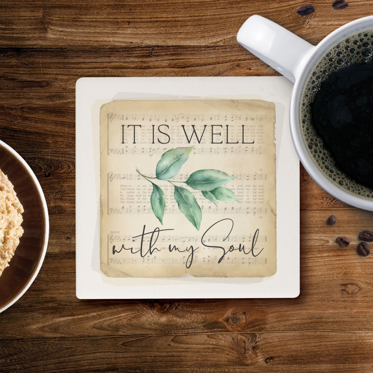 COA1834 4 x 4 in. It is Well with My Soul Ceramic Coaster