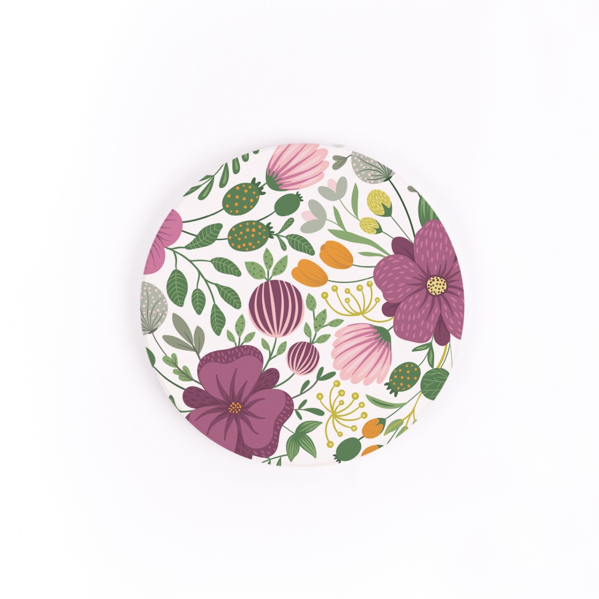 CST0581 2.75 in. Floral Pattern Car Coaster