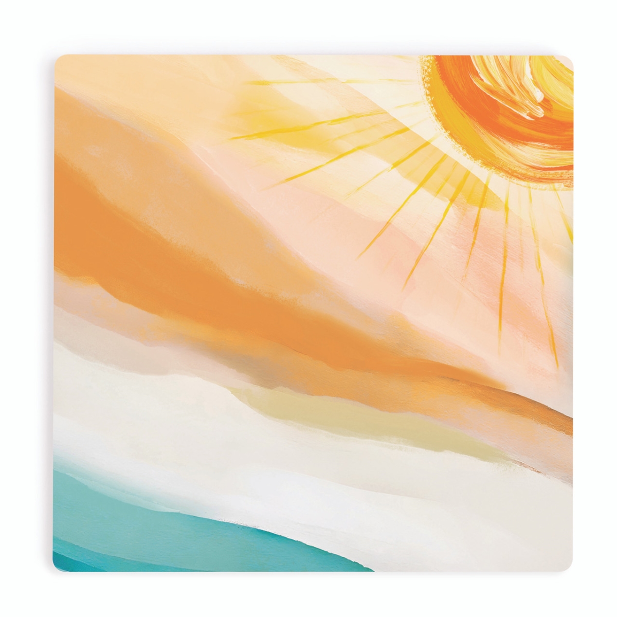 COA2053 4 x 4 in. Sun Abstract Ceramic Coaster
