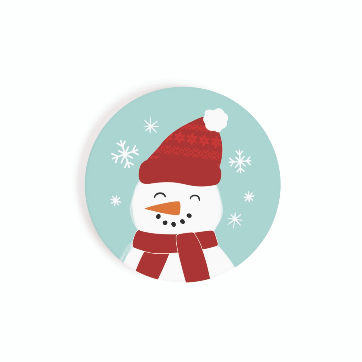 CST0801 2.75 in. Snowman Ceramic Car Coaster