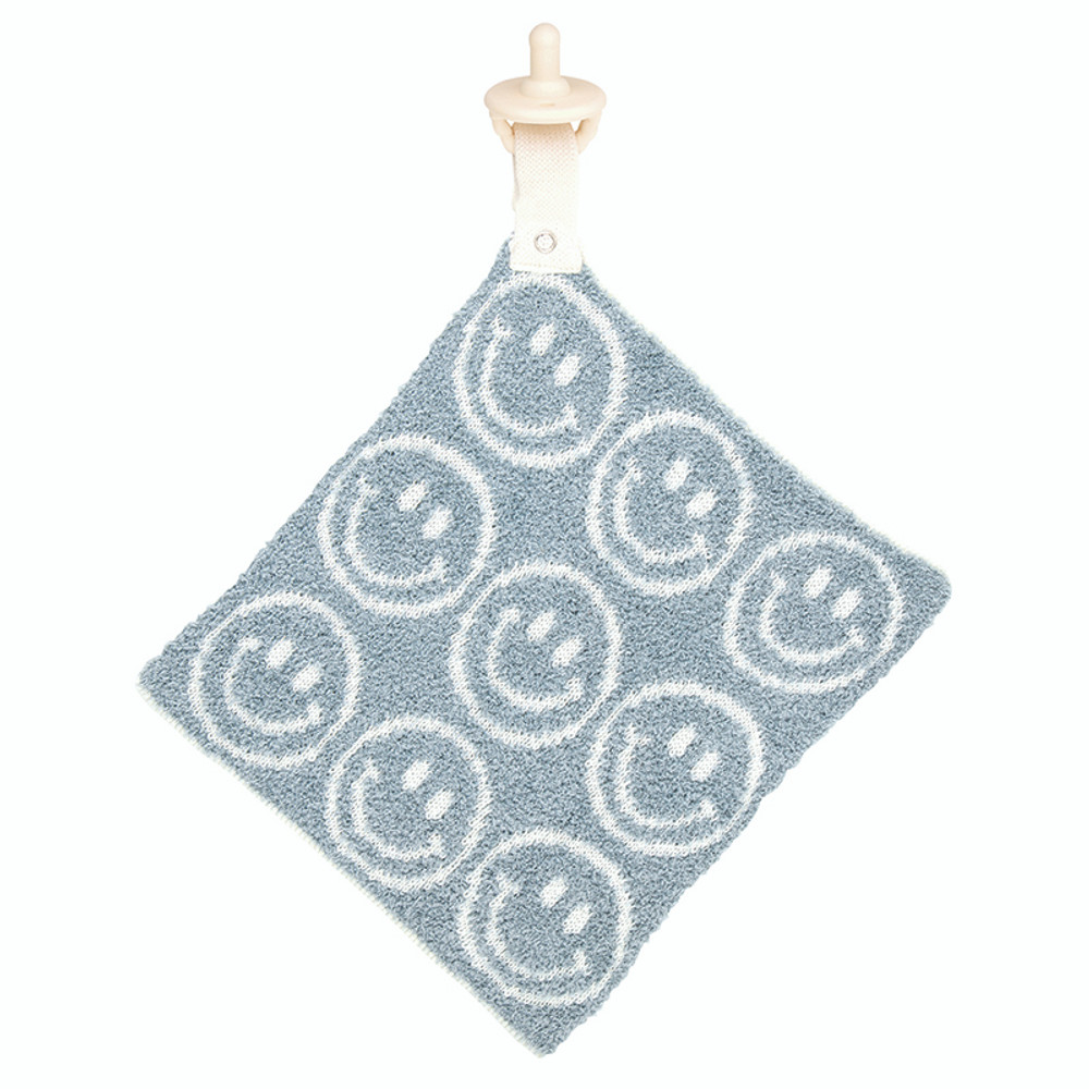 R1529 Plush Pacifier Blankie - Smiley Faces