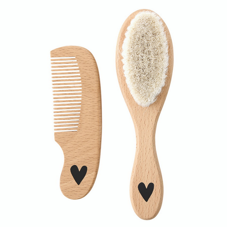 R1520 Stephan Baby Brush & Comb Set - Heart