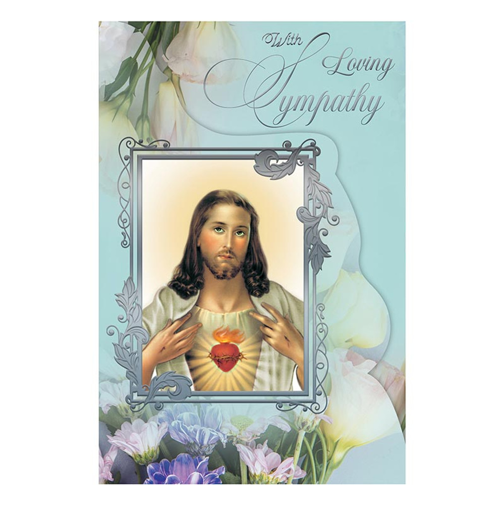 R2034 Sacred Heart Sympathy Trifold Card