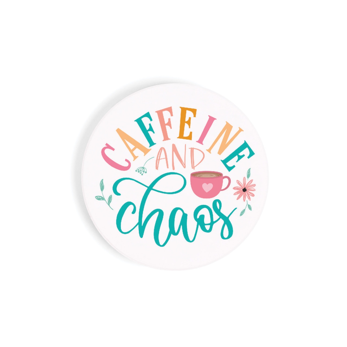 CSTS0893 2.75 in. Caffeine Ceramic Car Coaster