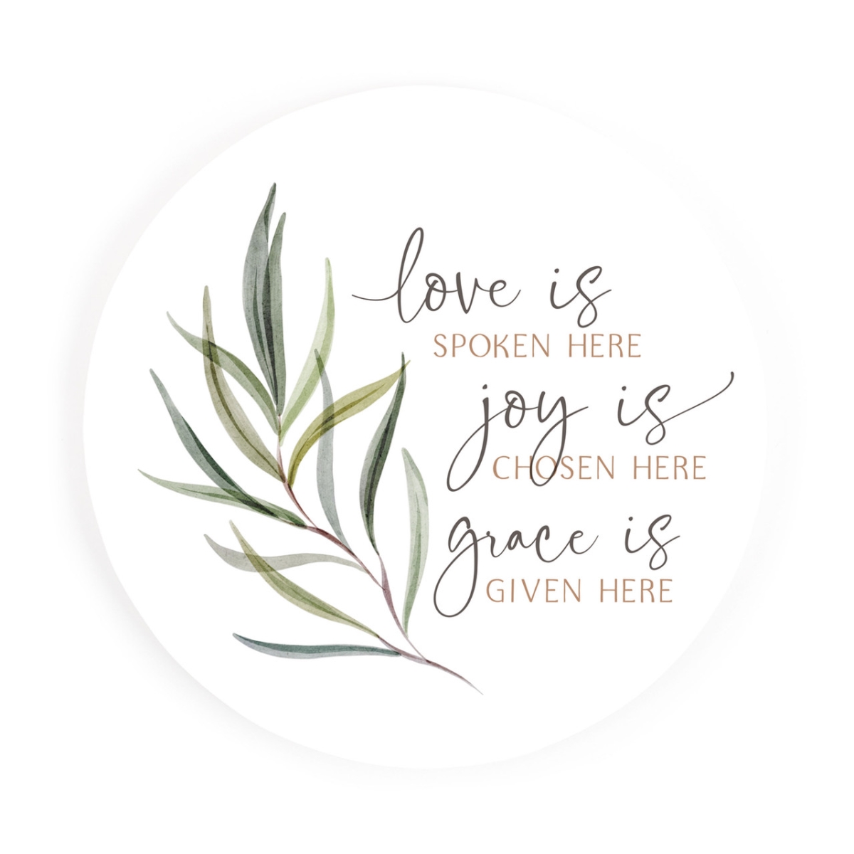 COC0193 4 in. Love is Spoken Round Coaster