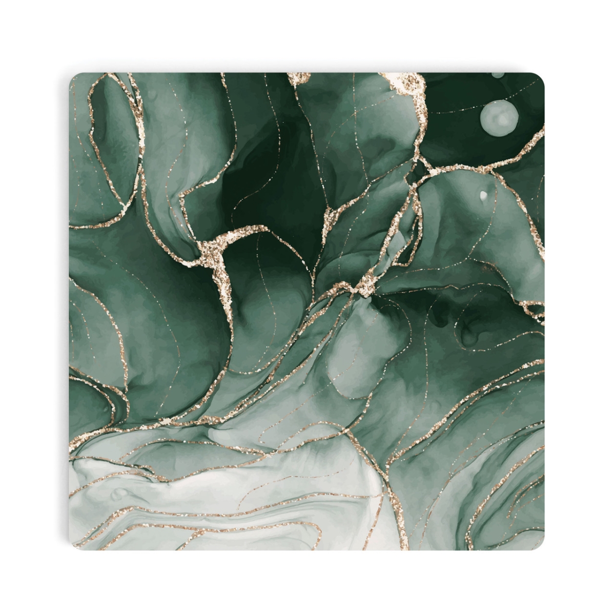 COA1976 4 x 4 in. Green Geode Ceramic Coaster