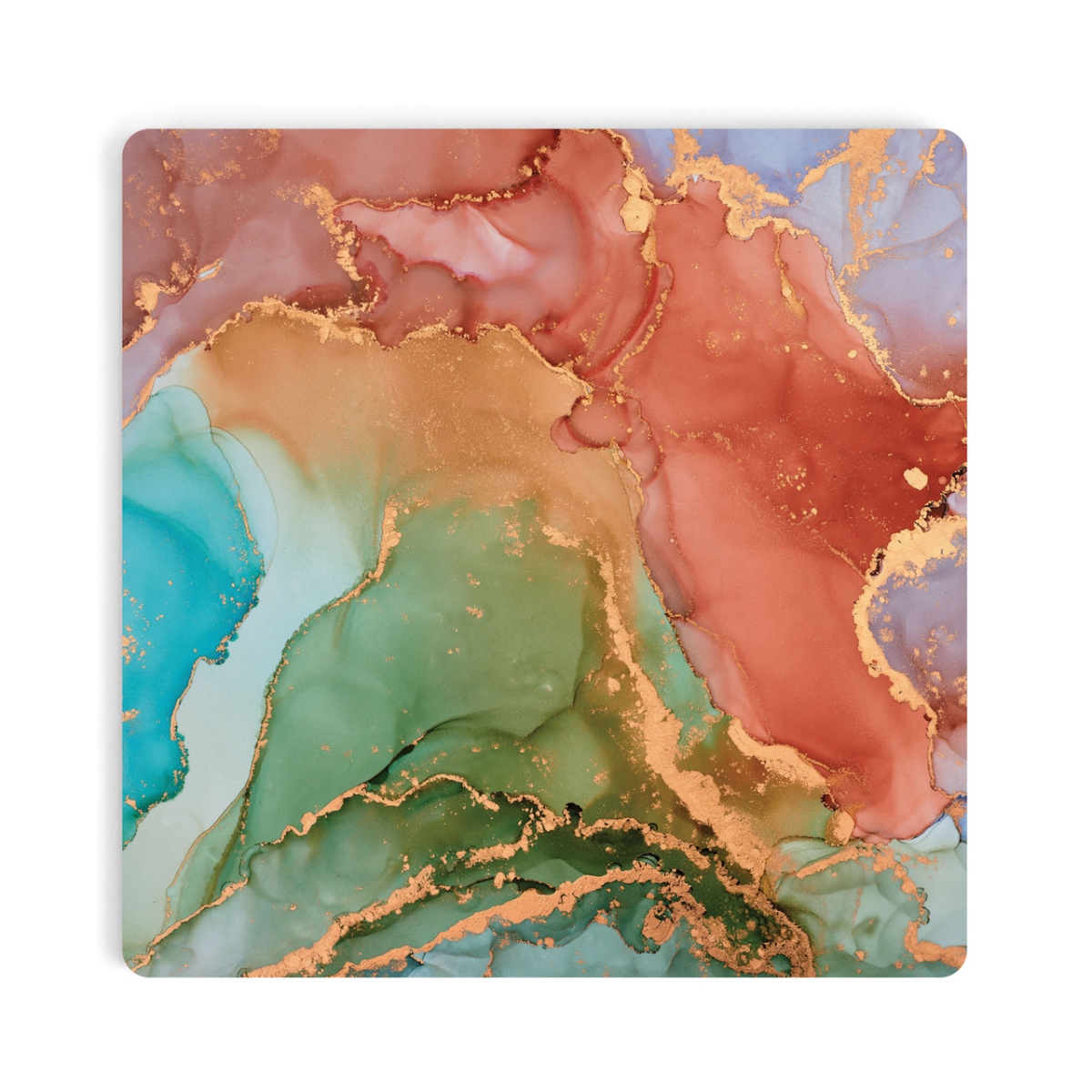 COA1979 4 x 4 in. Multi Color Geode Ceramic Coaster