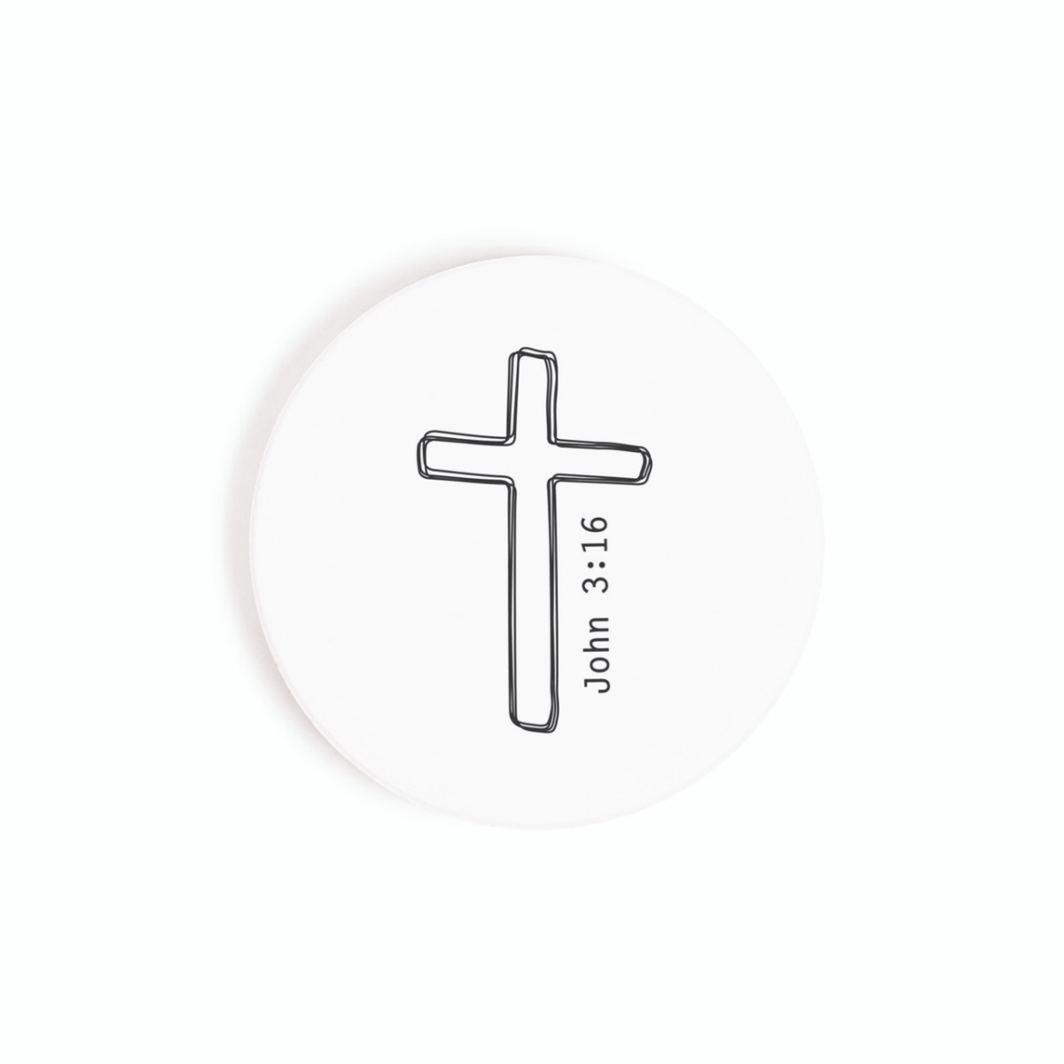 CSTS1060 2.75 in. John 3-16 Ceramic Car Coaster