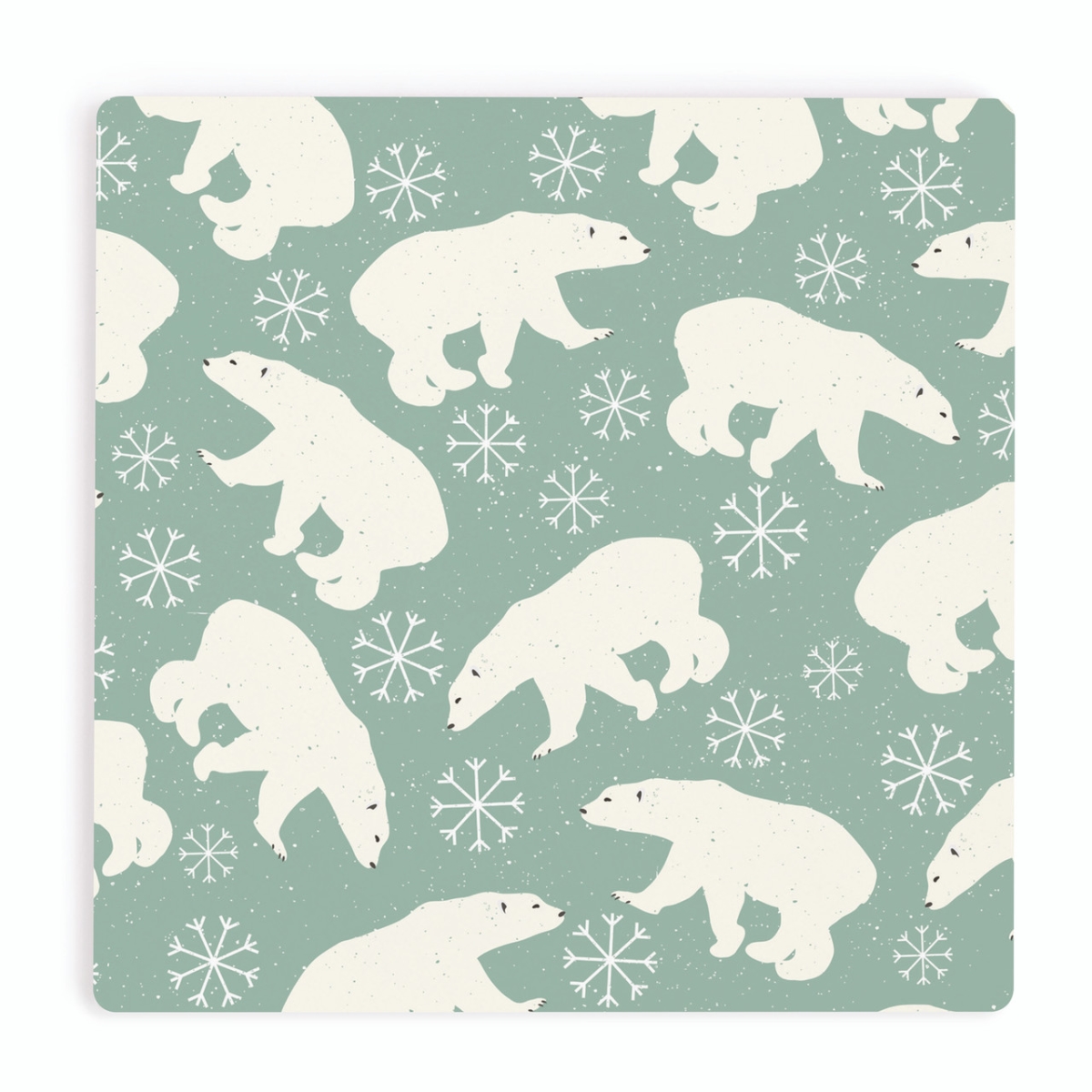COA2104 4 x 4 in. Polar Bears Coaster