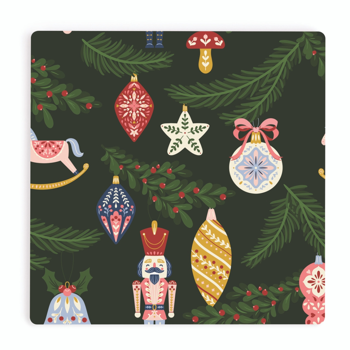 COA2110 4 x 4 in. Ornaments Christmas Coaster