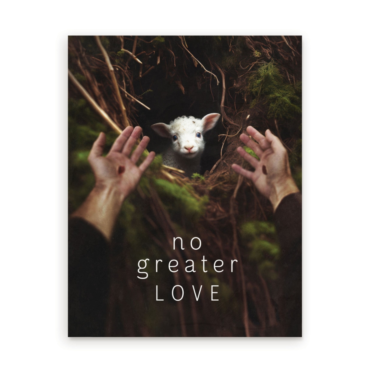 HFA0122 5.5 x 7.25 in. No Greater Love Easel Sign